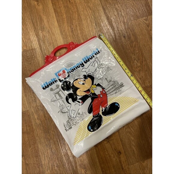 Vintage 80's 1982 Walt Disney World Epcot Mickey Mouse Reusable Bag Snap Handle - Picture 1 of 8